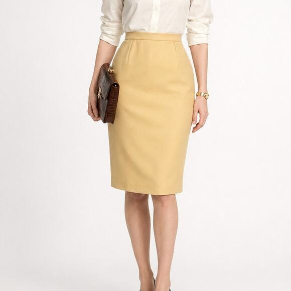 Pendleton Dresses & Skirts - Pendleton Vintage Pure Virgin Wool Pencil Skirt Yellow Size 16